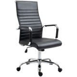 Vinsetto Scaun de birou ergonomic cu funcție balans scaun managerial reglabil &icirc;nălțime scaun de birou căptușit piele ecologică spumă negru 54 x 62 x 1