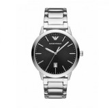 Emporio Armani Ruggero AR11310 Herren Quarzuhr Schwarzes Zifferblatt Datum Edelstahlarmband 43mm