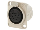 Conector XLR mamă 7 pini, drept, pentru montare pe panou