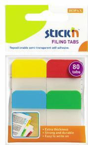 Stick Index Plastic Transp. Cu Margine Color 38 X 25 Mm, 4 X 20 File/set, Stick&amp;quot;n - 4 Culori Neon foto