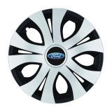Set 4 Capace Roti Top Gri-Negru R15, Compatibil Cu Ford, Autohelix MSA