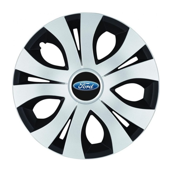 Set 4 Capace Roti Top Gri-Negru R14, Compatibil Cu Ford