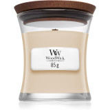 Woodwick White Honey Miel Blanc lum&acirc;nare parfumată cu fitil din lemn 85 g