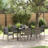 VidaXL Set Scaune Grădină cu pernă cu pernă 7 pcs Gri 160 x 80 x 73 cm