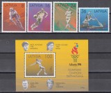 Letonia 1996 - Jocurile Olimpice - Atlanta, Serie + Colita, MNH
