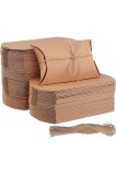 Set de 150 cutii perne din h&acirc;rtie kraft maro cu sfoară din iută, marca KEILEOHO, dimensiuni 13 x 8.8 x 3.5 cm, cutii mici pentru cadouri cu perne, ide
