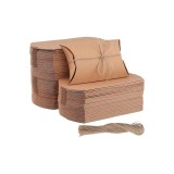 Set de 150 cutii perne din h&acirc;rtie kraft maro cu sfoară din iută, marca KEILEOHO, dimensiuni 13 x 8.8 x 3.5 cm, cutii mici pentru cadouri cu perne, ide