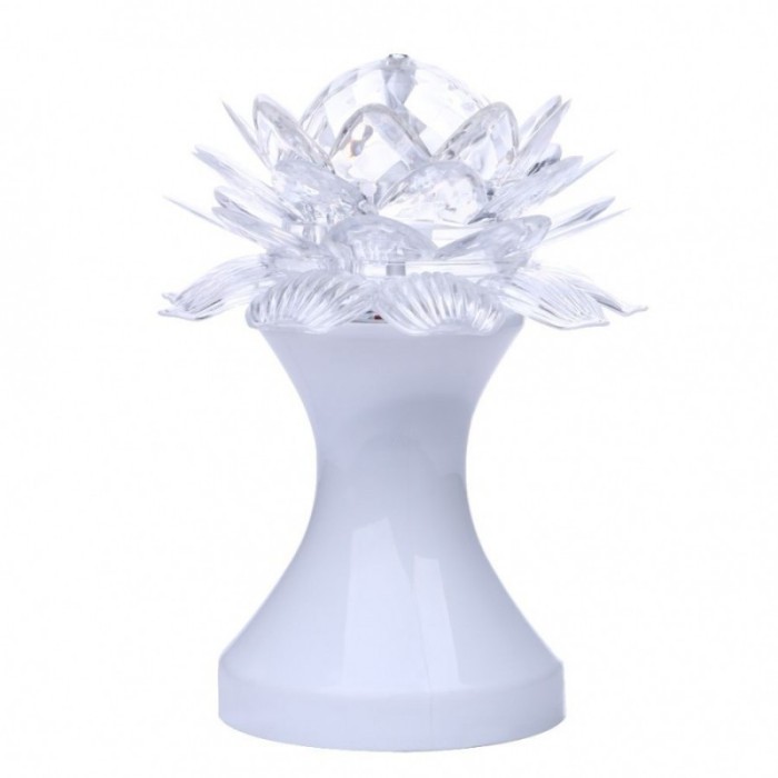 Veioza rotativa Lotus , efect disco , led albastru-rosu