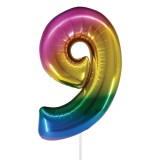 Balon Petrecere Folie, Model Nr.9, Multicolor, 82cm, Oem