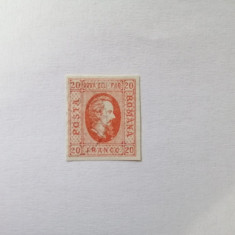 Cuza 20 parale rosu, stampilat 1865