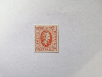 Cuza 20 parale rosu, stampilat 1865 foto