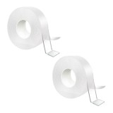 Cumpara ieftin Set 2 benzi dublu adezive pentru uz casnic, reutilizabile, lungime 5 m, latime 3 cm, transparente