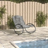 Șezlong Gri Perna, Oțel &amp; Textilena, 105.5x62x91.5cm, Confortabil, Gradina/Piscina