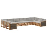 vidaXL Seturi de canapele cu pernă 10 pcs Lemn Solid de Acacia 3383889