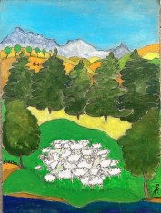 Tablou / lucrare / pictură Ileana (Ruxandra) Nițulescu, ulei pe carton, 70 x 53 cm, arta romaneasca, pictor roman profesionist, expresiv, artist Roman