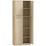HOMCOM Mobilier de Depozitare cu 2 Dulapuri și Rafturi Reglabile din Lemn Stejar | Aosom Romania