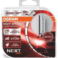 Set 2 Buc Bec Xenon Osram D2S 85V 35W Night Breaker Laser 85V 35W P32D-2 Next Generation +200% 66240XNN-HCB