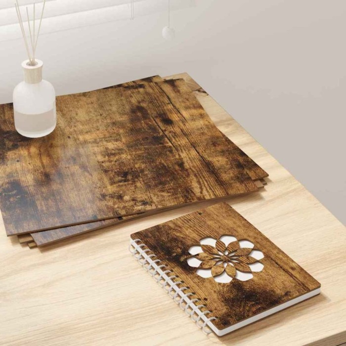 vidaXL Panouri de decor 12 pcs Stejar afumat 30 x 30 x 0.3 cm 885623