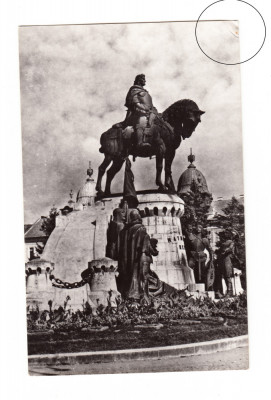CP Cluj - Statuia lui Matei Corvin, RPR, circulata 1966, stare buna foto