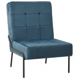 Scaun de relaxare, albastru, 65x79x87 cm, catifea GartenMobel Dekor, vidaXL