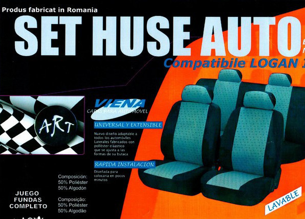 Huse auto compatibile Logan III CONFORT 2020-&amp;gt; hexagon cu gaurele negru/cusatura rosie Automotive TrustedCars