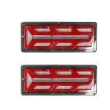 Cumpara ieftin Set 2 Lampi Auto LED Spate, Universale, pentru Remorca, Camion, utilaje agricole, 12 - 24V, Semnalizare dinamica, Pozitie, STOP, 33x13cm, rosu galben