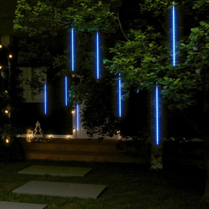 Lumini de meteoriți 8 buc. albastru 50 cm 288 LED-uri int./ext.