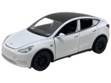 Macheta Tesla Model Y alba deschide 4 usi, portbagaj si capota, lumini si sunete