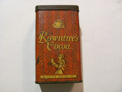 CY - Cutie goala foarte veche &amp;quot;ROWNTREE&amp;#039;S Cocoa&amp;quot; / Cacao / Made in England foto