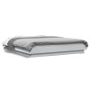 Gossi cadru de pat cu lumini led, alb, 160x200 cm, lemn prelucrat
