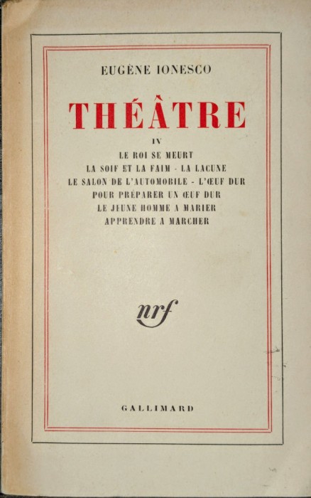 Eugen Ionescu (E.Ionesco) - Teatru - Autograf si dedicatie, 1966