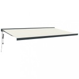 Cumpara ieftin Copertina retractabila, crem, 5x3 m, textil si aluminiu
