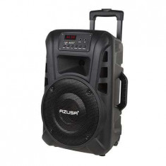 Boxa portabila activa 20w, 2 microfoane vhf, bt,sd, aux, fm foto