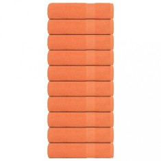 vidaXL Prosoape de baie 10 buc Portocaliu 360 g/m&sup2; 100% bumbac