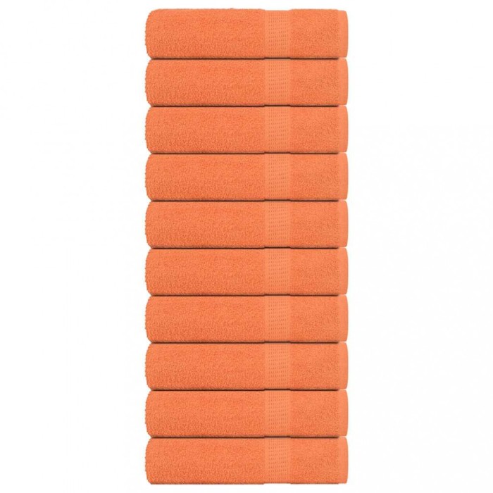 vidaXL Prosoape de m&acirc;nă 10 buc Portocaliu 360 g/m&sup2; 100% bumbac