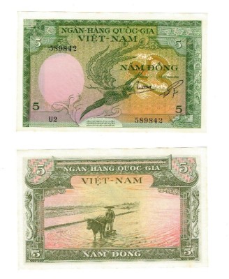 Vietnam Sud 1955 - 5 dong aUNC foto