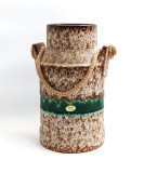 vaza ceramica mare de podea JOPEKO 32 cm inaltime Fat lava maro verde Germania mid century modern anii &#039;70