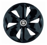 Cumpara ieftin Set 4 capace roti pentru Seat, model Roco Black, R16