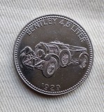 BENTLEY - model 1929, automobil de epoca medalie medalion jeton auto