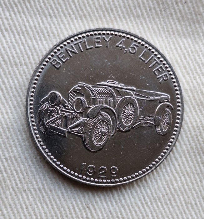 BENTLEY - model 1929, automobil de epoca medalie medalion jeton auto