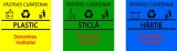 Autoconte Colectare Selectiva - Plastic, Sticla, Hartie - Set 3 buc - 30x30 cm