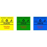 Autoconte Colectare Selectiva - Plastic, Sticla, Hartie - Set 3 buc - 30x30 cm