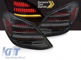 Kit de stopuri LED de tuning potrivit pentru Mercedes C-Class W205 sedan 2014-2021, baza negru-rosie, cu semnalizare dinamica, stanga si dreapta Perfo
