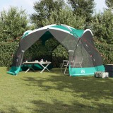 Răndurugă pentru camping vidaXL cu uși Verde pentru 4 persoane, Impermeabil