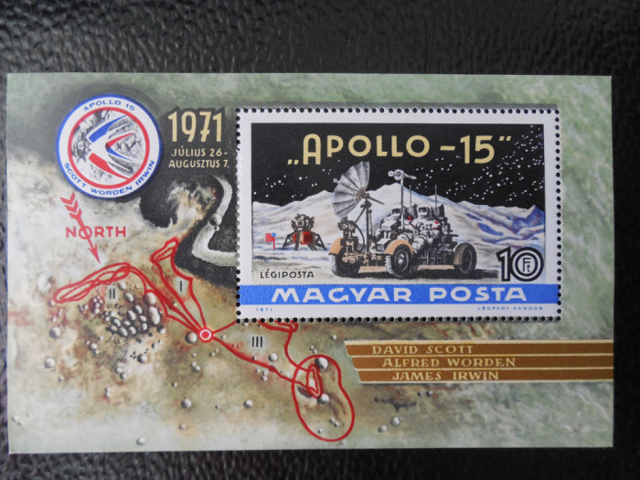 Ungaria-Apollo 15-bloc MNH