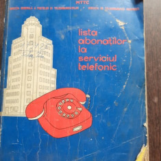 LISTA ABONATILOR LA SERVICIUL TELEFONIC BUCURETI 1973