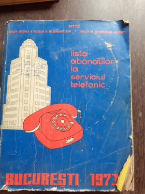 LISTA ABONATILOR LA SERVICIUL TELEFONIC BUCURETI 1973 foto