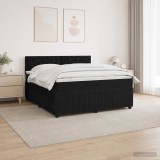 Cumpara ieftin Pat boxspring cu saltea cu benzi LED Negru 160 x 200 cm Catifea