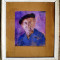 T.084 TABLOU PASTEL PORTRET SEMNAT GHEORGHE GLAUBER