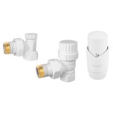 SET ROBINETI CALORIFER TUR RETUR 1 2 FERRO ZTM31WH CU CAP TERMOSTATAT GT30 ALB